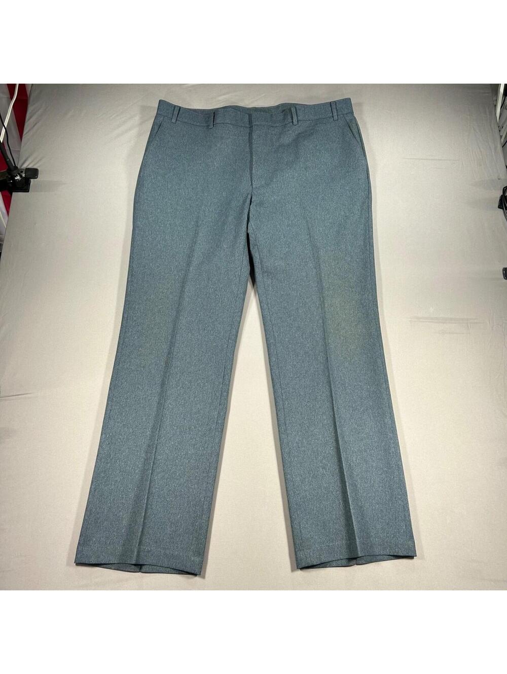 Vintage Levis Action Slacks Gray Dress Pants 40x32 Flat Front Made in USA